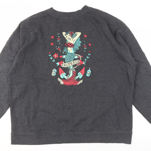 Saltrock Men's Grey Graphic Pullover Sweatshirt 2XL