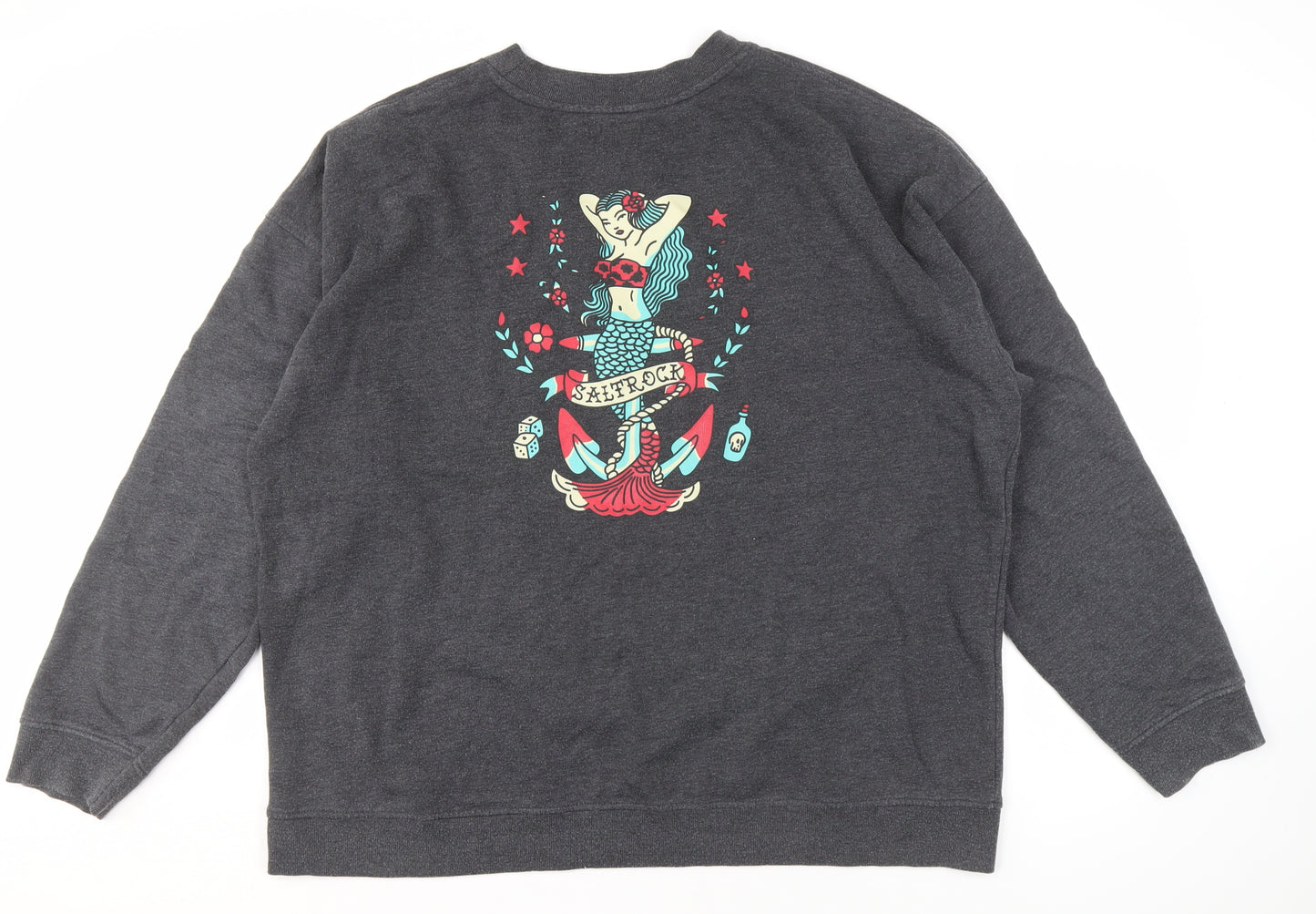 Saltrock Men's Grey Graphic Pullover Sweatshirt 2XL