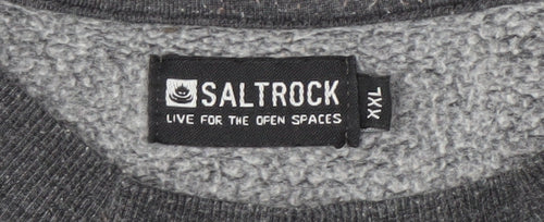 Saltrock Men's Grey Graphic Pullover Sweatshirt 2XL