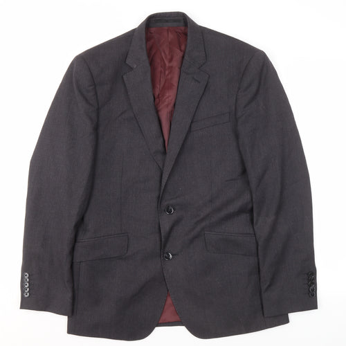 T.M. Lewin Men's Grey Slim Fit Blazer, Size 38R