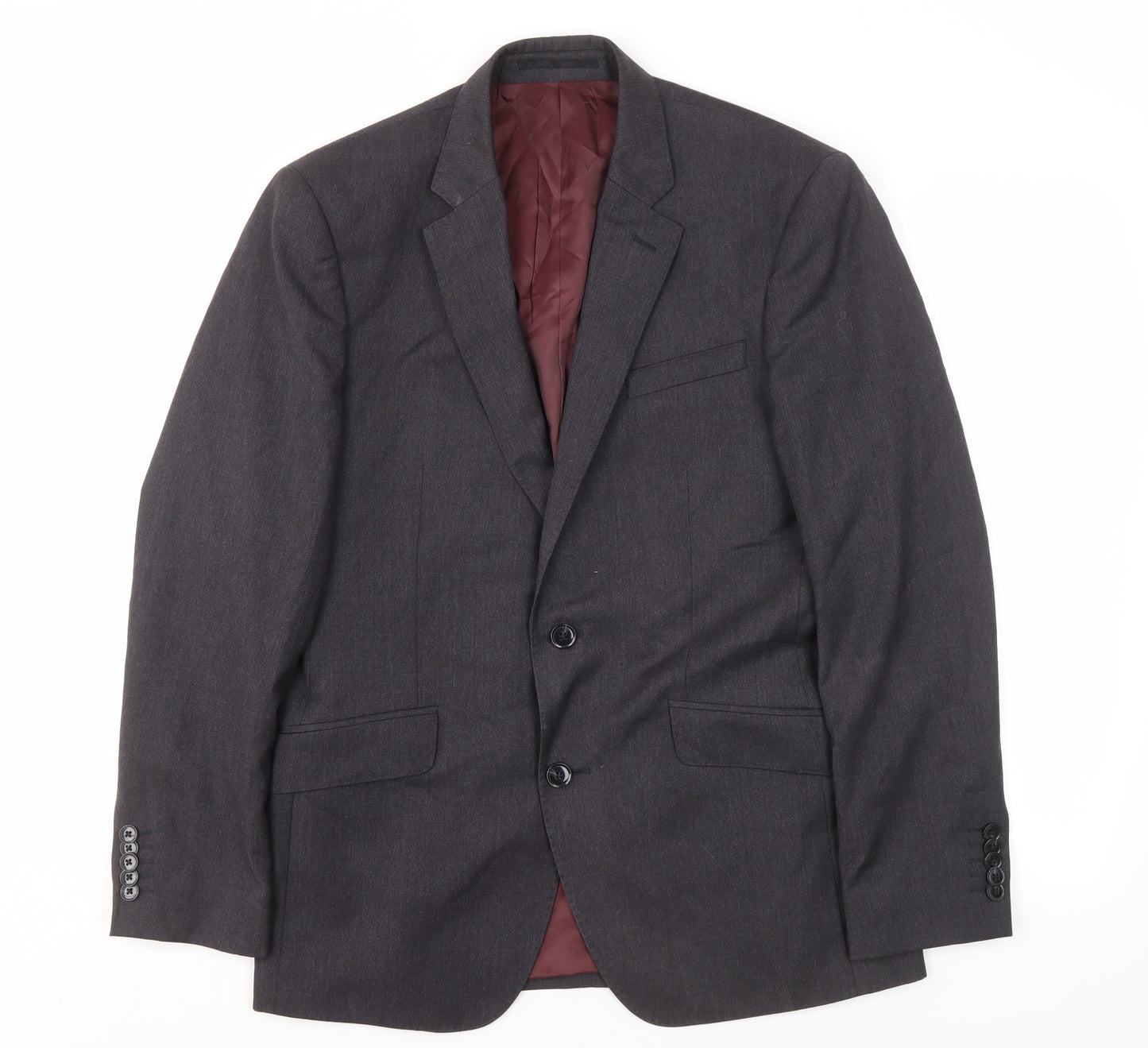 T.M. Lewin Men's Grey Slim Fit Blazer, Size 38R