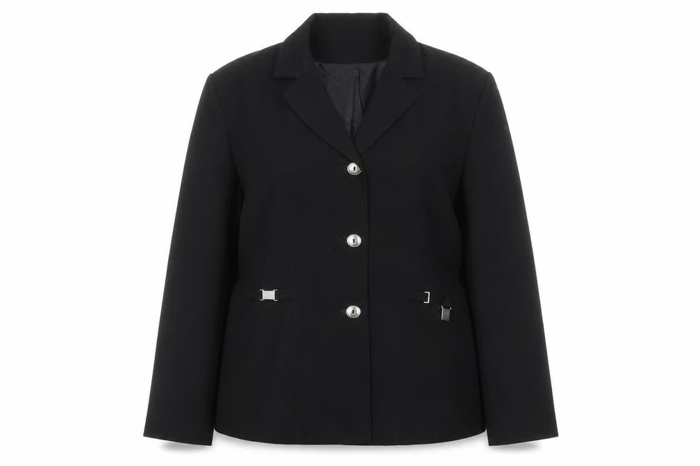 Front view of Wallis Women's Black suit jacket, size 14