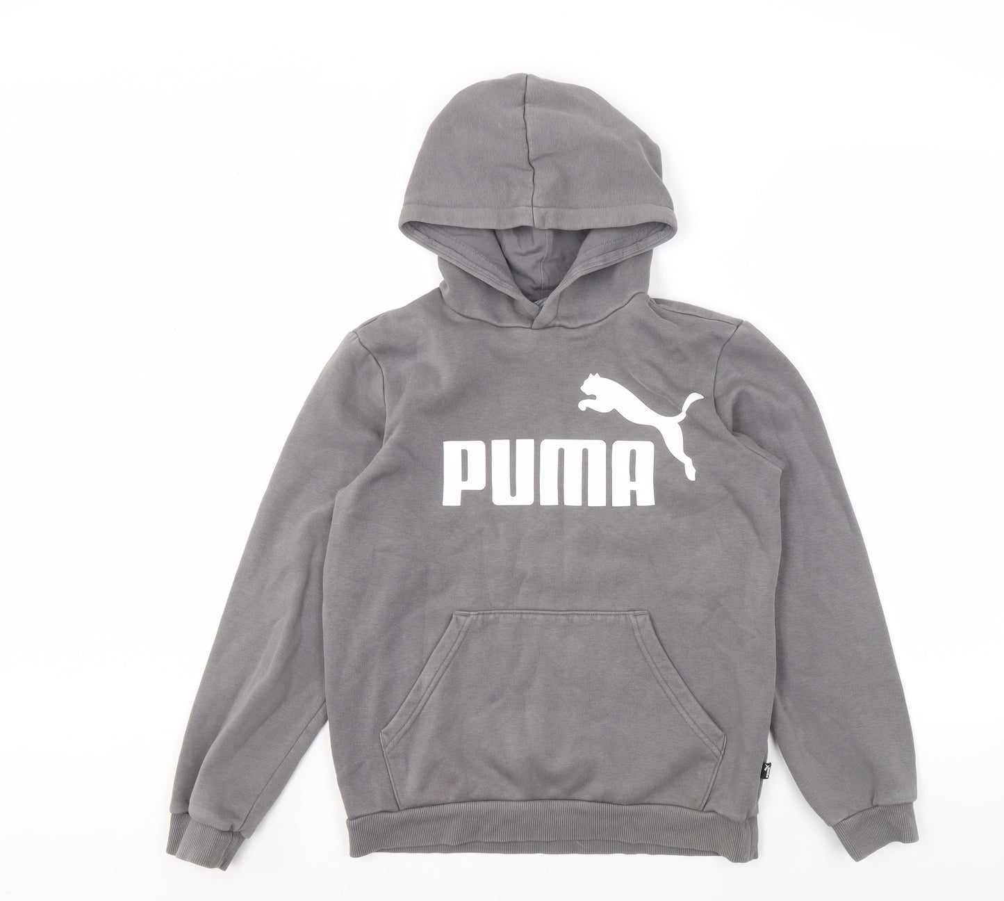 Puma Girls Grey Pullover Hoodie XL Graphic Print