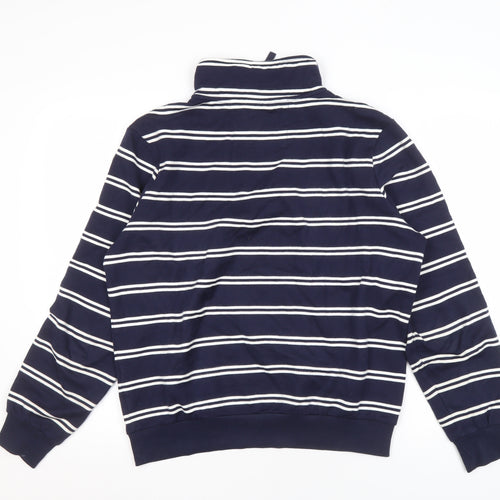 WoolOvers Men's Blue Striped Sweatshirt, Size S, Jersey
