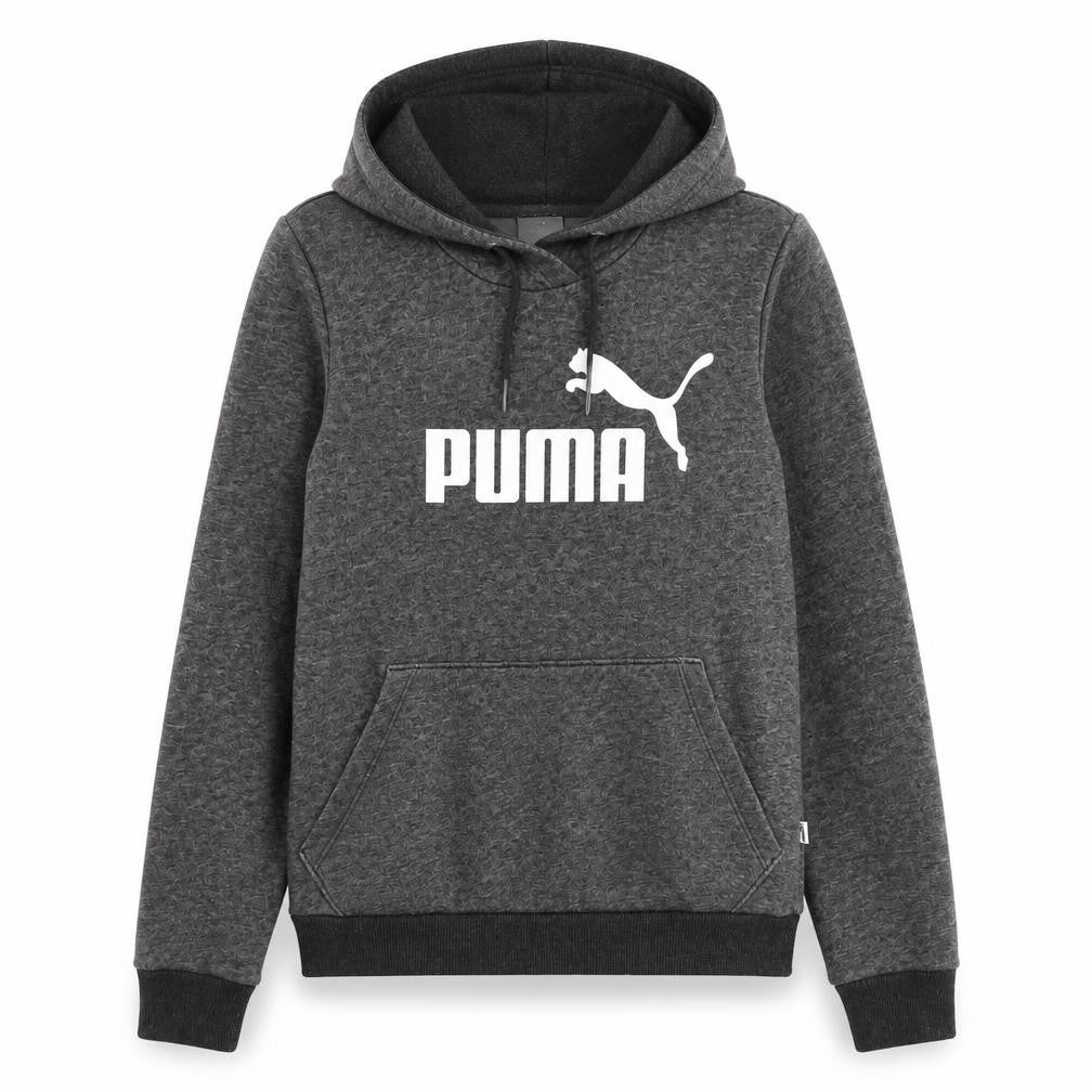 Front view of Puma Women's Grey Pullover Hoodie XS