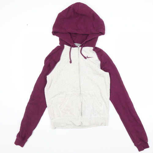 Nike Women's Grey XS Full Zip Hoodie with Logo