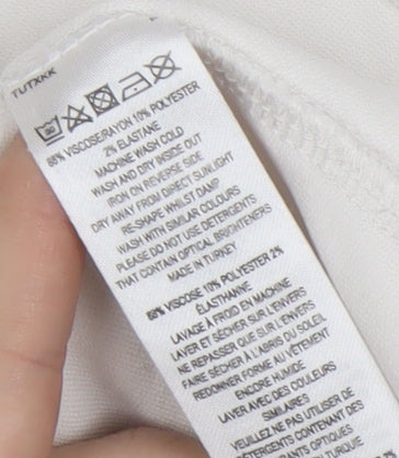 French Connection Women's White Mock Neck Sweatshirt L