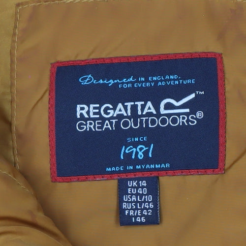 Regatta Women's Orange Puffer Jacket Size 14 Hooded