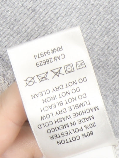 Stussy Men's Grey Pullover Hoodie, Size S, Logo Accent