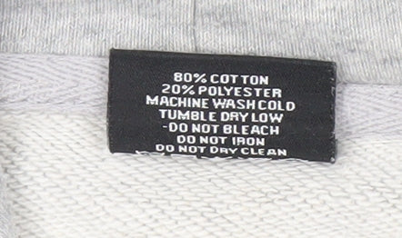 Stussy Men's Grey Pullover Hoodie, Size S, Logo Accent
