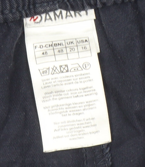 Damart Women's Blue Cotton Trousers - Size 20