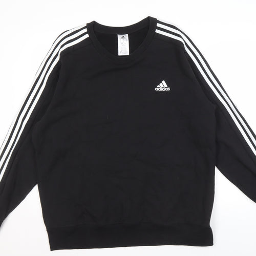 Adidas Men's Black XL Sweatshirt with Logo Detail