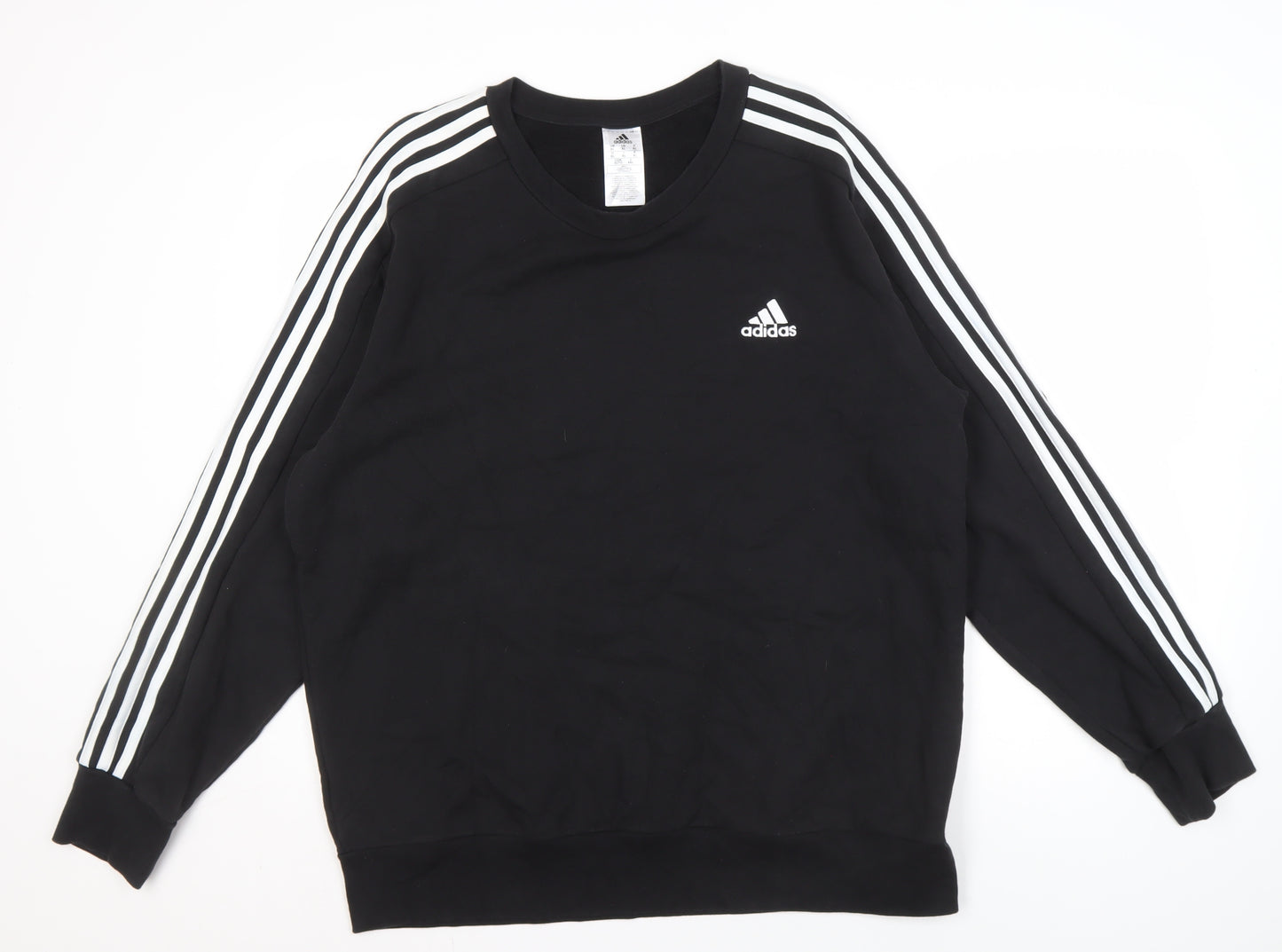 Adidas Men's Black XL Sweatshirt with Logo Detail