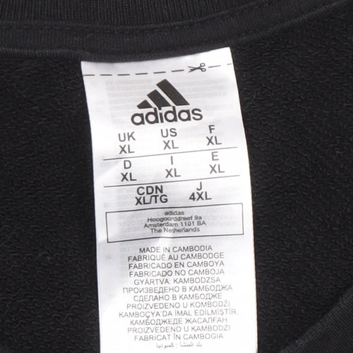 Adidas Men's Black XL Sweatshirt with Logo Detail