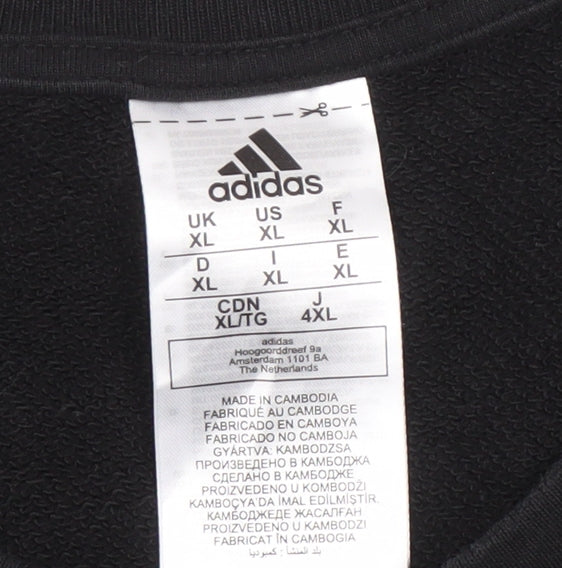 Adidas Men's Black XL Sweatshirt with Logo Detail