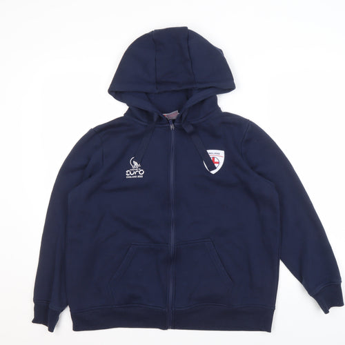 UEFA 2022 Women's Blue Full Zip Hoodie, Size 14, Sports Casual