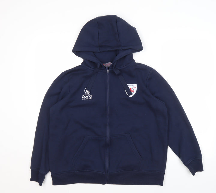UEFA 2022 Women's Blue Full Zip Hoodie, Size 14, Sports Casual
