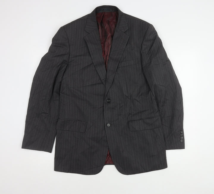 Brook Taverner Men's Grey Striped Suit Jacket 40R