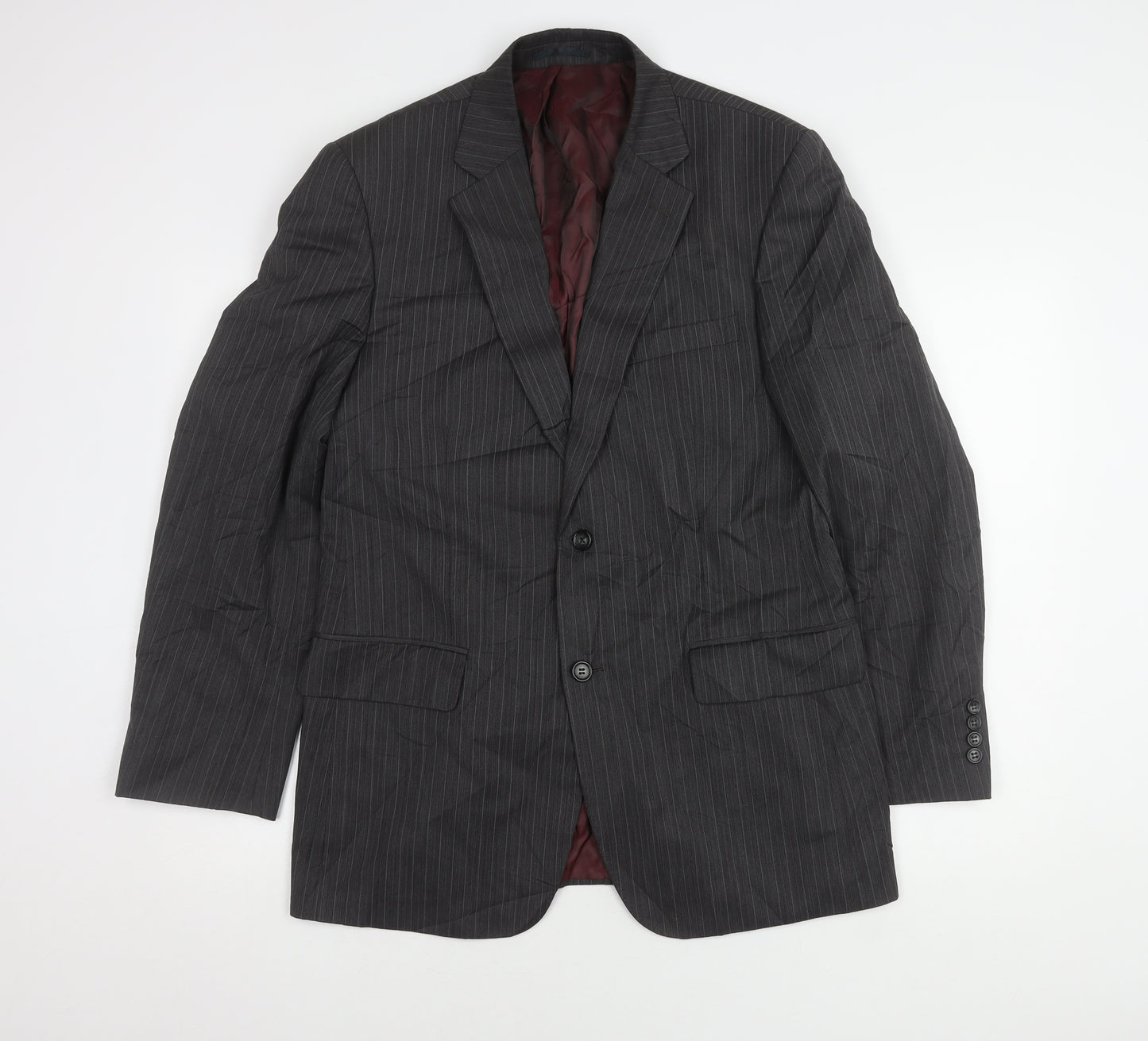 Brook Taverner Men's Grey Striped Suit Jacket 40R