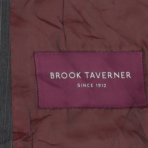 Brook Taverner Men's Grey Striped Suit Jacket 40R
