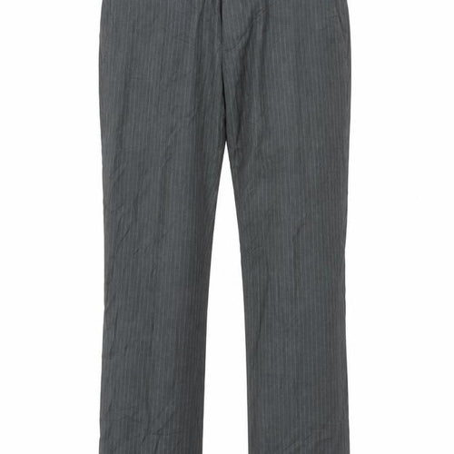 Butler and Webb Men's Grey Striped Business Trousers 34