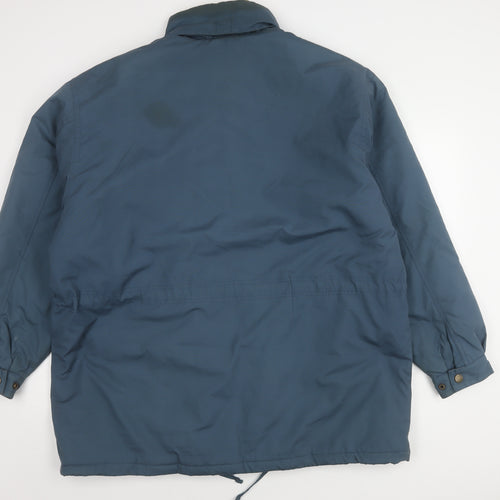 BHS Men's Blue Parka Jacket XL Stand-Up Collar Casual 44"-46"