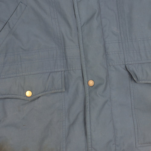 BHS Men's Blue Parka Jacket XL Stand-Up Collar Casual 44"-46"