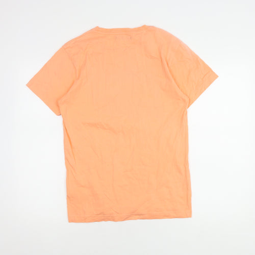 Jack & Jones Men's Orange Medium Graphic Crew Tee