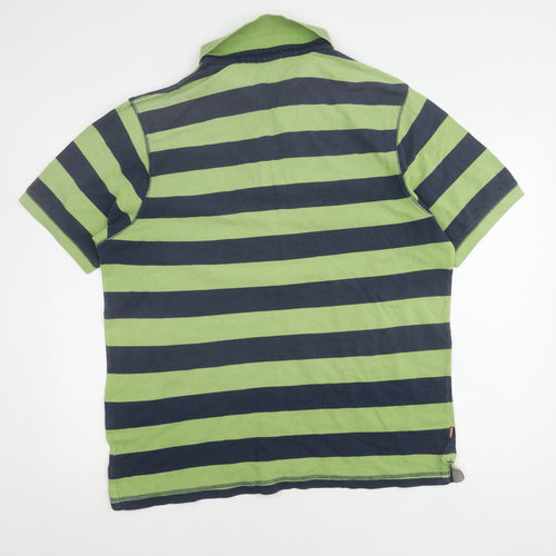 TOG24 Men's Green Striped Polo XL - Casual Spring/Summer Top