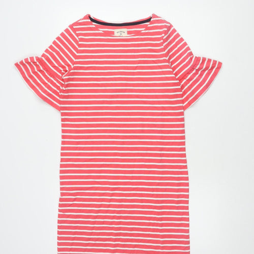 Joules Women's Red Striped T-Shirt Dress, Size 8, Nautical Style