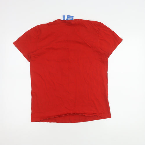 Adidas Men's Red Graphic Tee, Size S