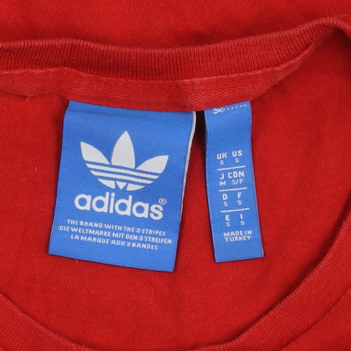 Adidas Men's Red Graphic Tee, Size S