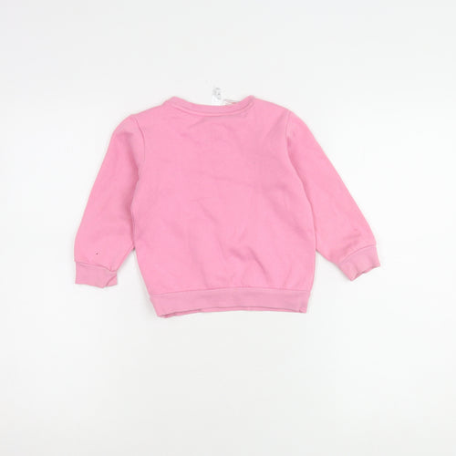 Adidas Girls Pink Jumper 2-3 Years, Logo Casual Knit