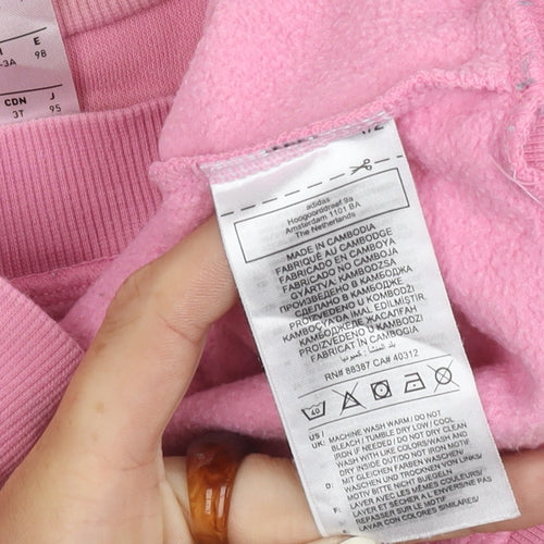 Adidas Girls Pink Jumper 2-3 Years, Logo Casual Knit