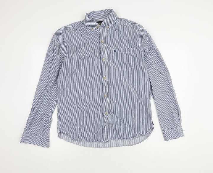 Musto Men's Blue Striped Button-Up Shirt, M