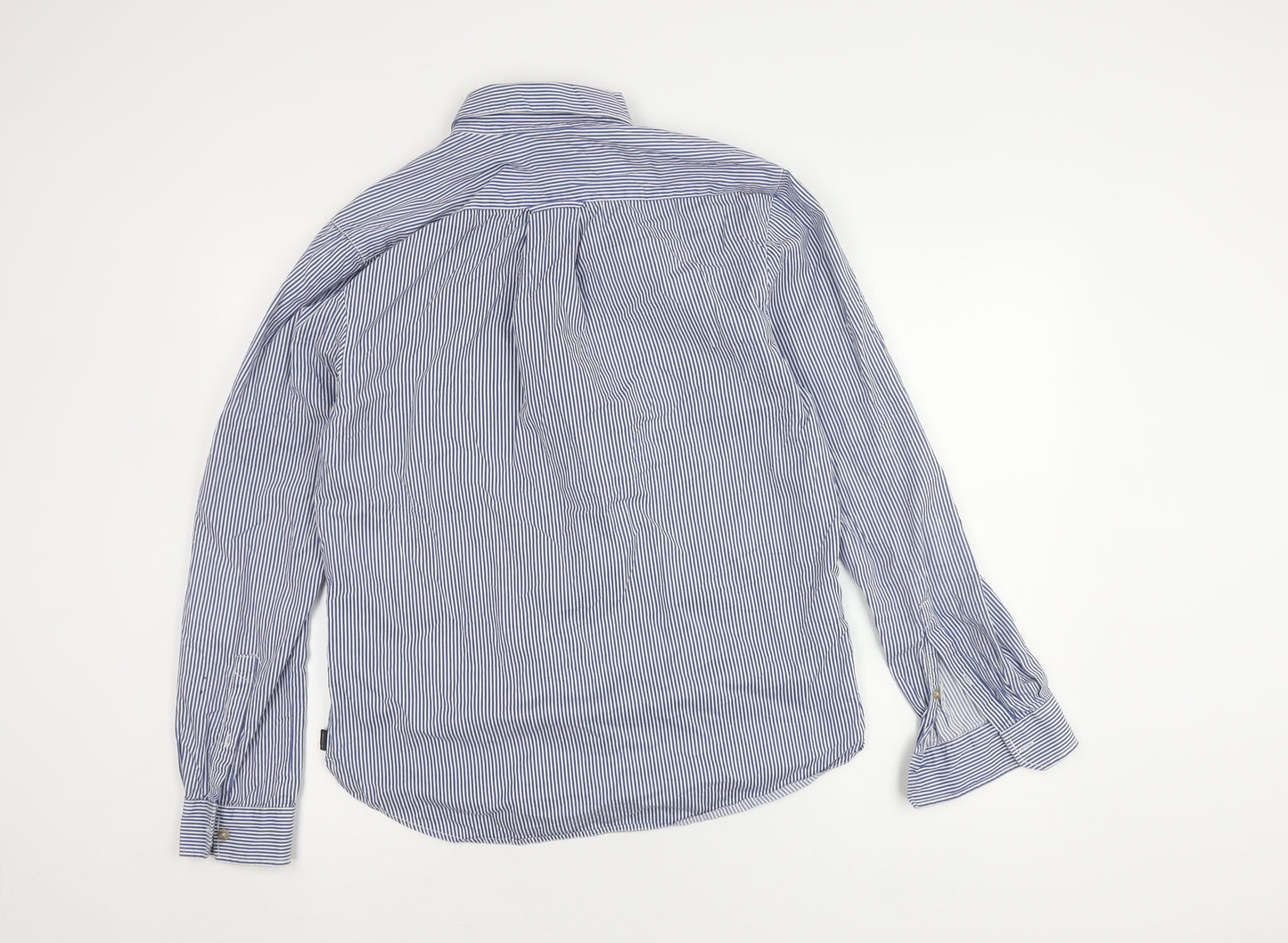 Musto Men's Blue Striped Button-Up Shirt, M