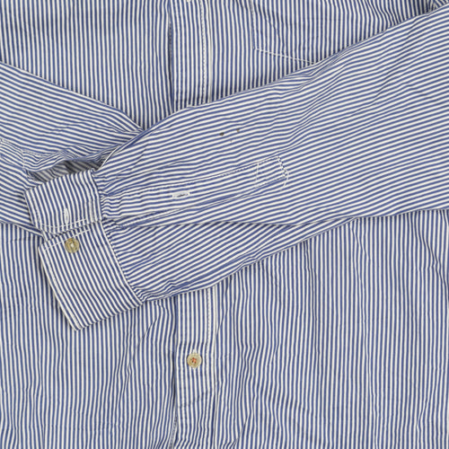 Musto Men's Blue Striped Button-Up Shirt, M
