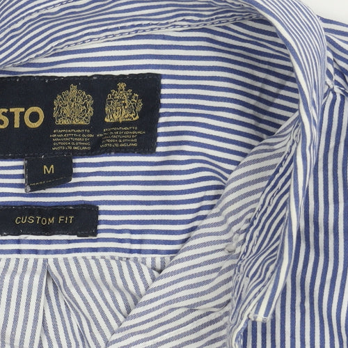 Musto Men's Blue Striped Button-Up Shirt, M