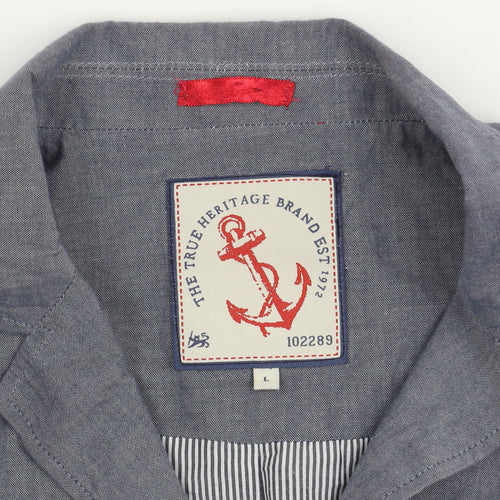 The True Heritage Men's Blue Blazer, L, Notch Lapel