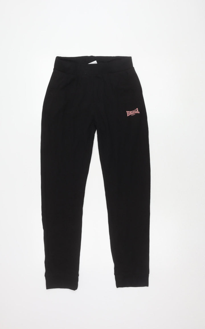 Lonsdale Girls Black Jogger Trousers Size 12