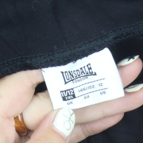 Lonsdale Girls Black Jogger Trousers Size 12