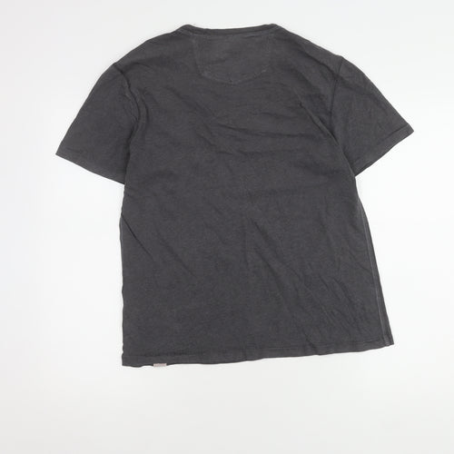 FatFace Men's Grey Cotton T-Shirt S, Casual Short Sleeve