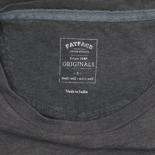 FatFace Men's Grey Cotton T-Shirt S, Casual Short Sleeve