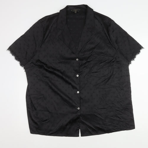 Lipsy Women’s Black Satin Polka Dot Nightshirt UK 22