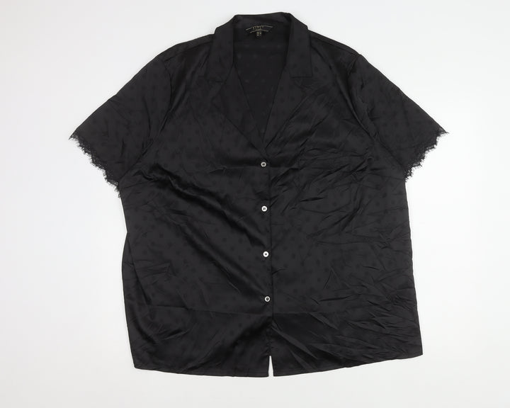 Lipsy Women’s Black Satin Polka Dot Nightshirt UK 22