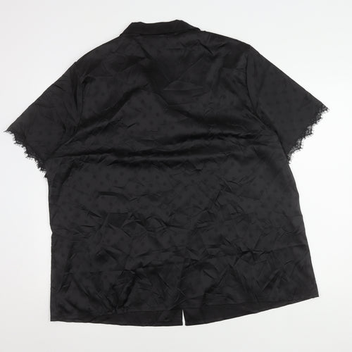 Lipsy Women’s Black Satin Polka Dot Nightshirt UK 22