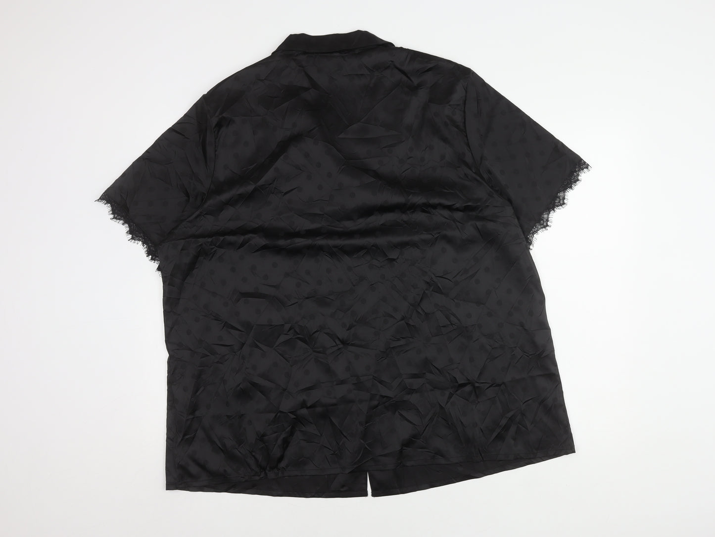 Lipsy Women’s Black Satin Polka Dot Nightshirt UK 22
