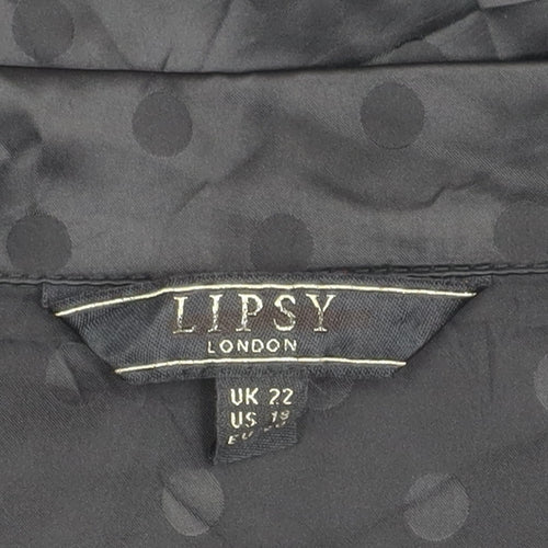 Lipsy Women’s Black Satin Polka Dot Nightshirt UK 22