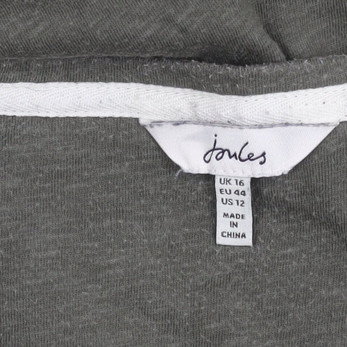 Joules Women's Green Long Sleeve V-Neck T-Shirt Size 16