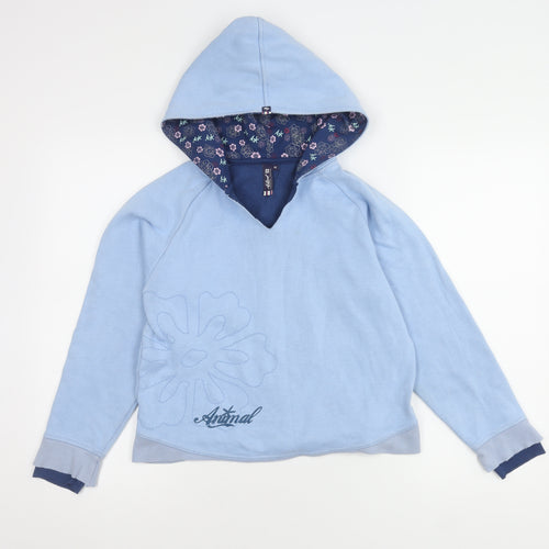 Animal Girls Blue Floral Pullover Hoodie 12 Years